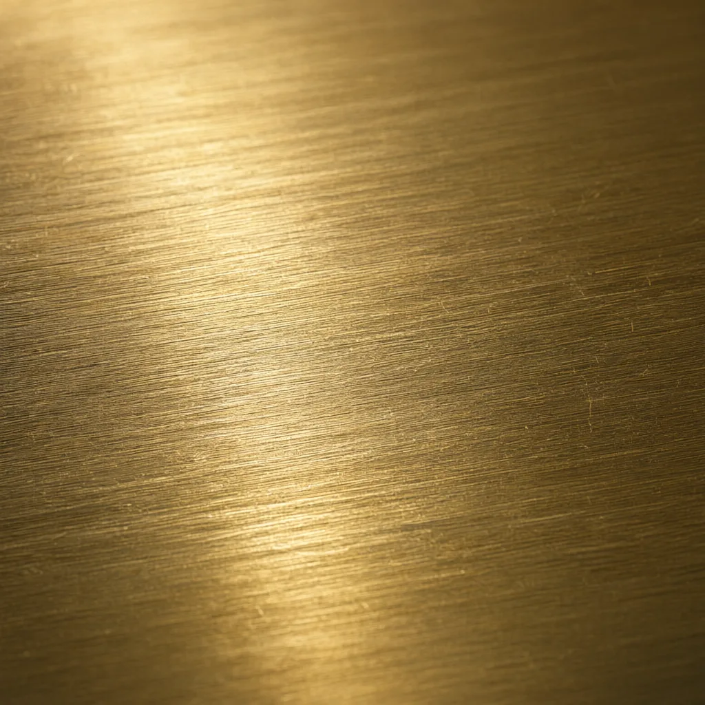 Brushed gold PVD brass texture detail
